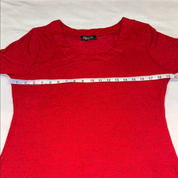 Papillon Red Sweater Dress Black Buttons 3/4 Sleeves Women’s Sz L - Picture 8 of 10